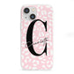 Personalised Leopard Pink White iPhone 13 Mini Clear Bumper Case