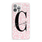 Personalised Leopard Pink White iPhone 13 Pro Max Clear Bumper Case