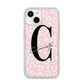 Personalised Leopard Pink White iPhone 14 Glitter Tough Case Starlight