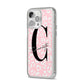 Personalised Leopard Pink White iPhone 14 Pro Max Clear Tough Case Silver Angled Image