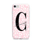 Personalised Leopard Pink White iPhone 7 Bumper Case on Silver iPhone