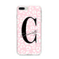 Personalised Leopard Pink White iPhone 8 Plus Bumper Case on Silver iPhone