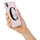 Personalised Leopard Pink White iPhone X Bumper Case on Silver iPhone Alternative Image 2