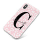 Personalised Leopard Pink White iPhone X Bumper Case on Silver iPhone