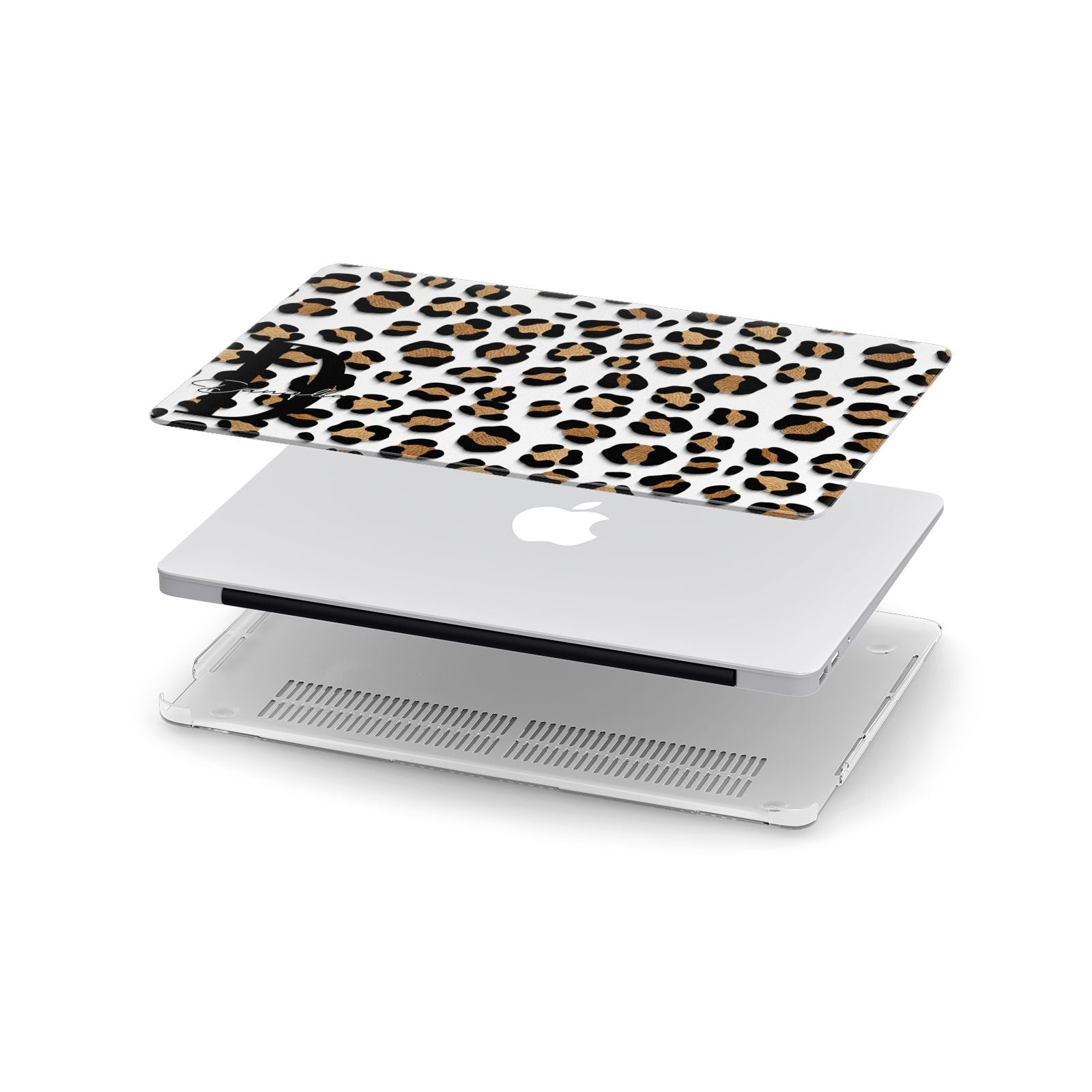 Personalised Leopard Print Apple MacBook Case in Detail