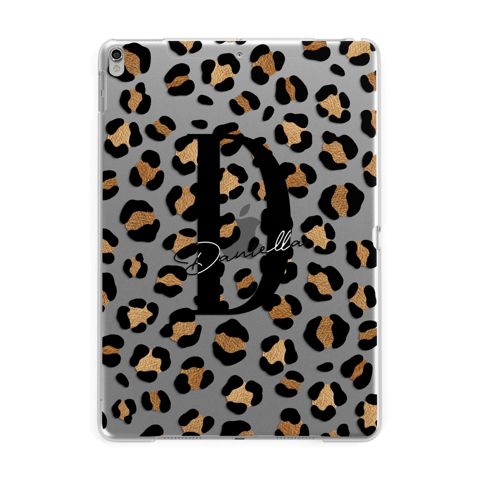 Personalised Leopard Print Apple iPad Silver Case