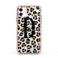 Personalised Leopard Print Apple iPhone 11 in White with Pink Impact Case