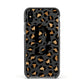 Personalised Leopard Print Apple iPhone Xs Impact Case Black Edge on Black Phone