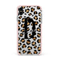 Personalised Leopard Print Apple iPhone Xs Max Impact Case Pink Edge on Silver Phone