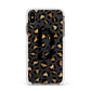 Personalised Leopard Print Apple iPhone Xs Max Impact Case White Edge on Black Phone