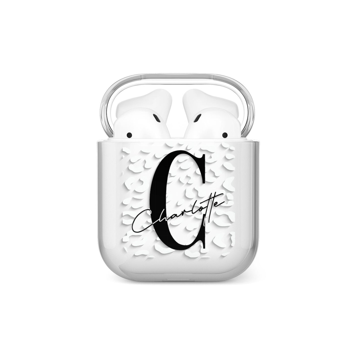 Personalised Leopard Print Clear AirPods Case