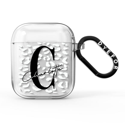 Personalised Leopard Print Clear AirPods Clear Case
