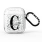 Personalised Leopard Print Clear AirPods Glitter Case