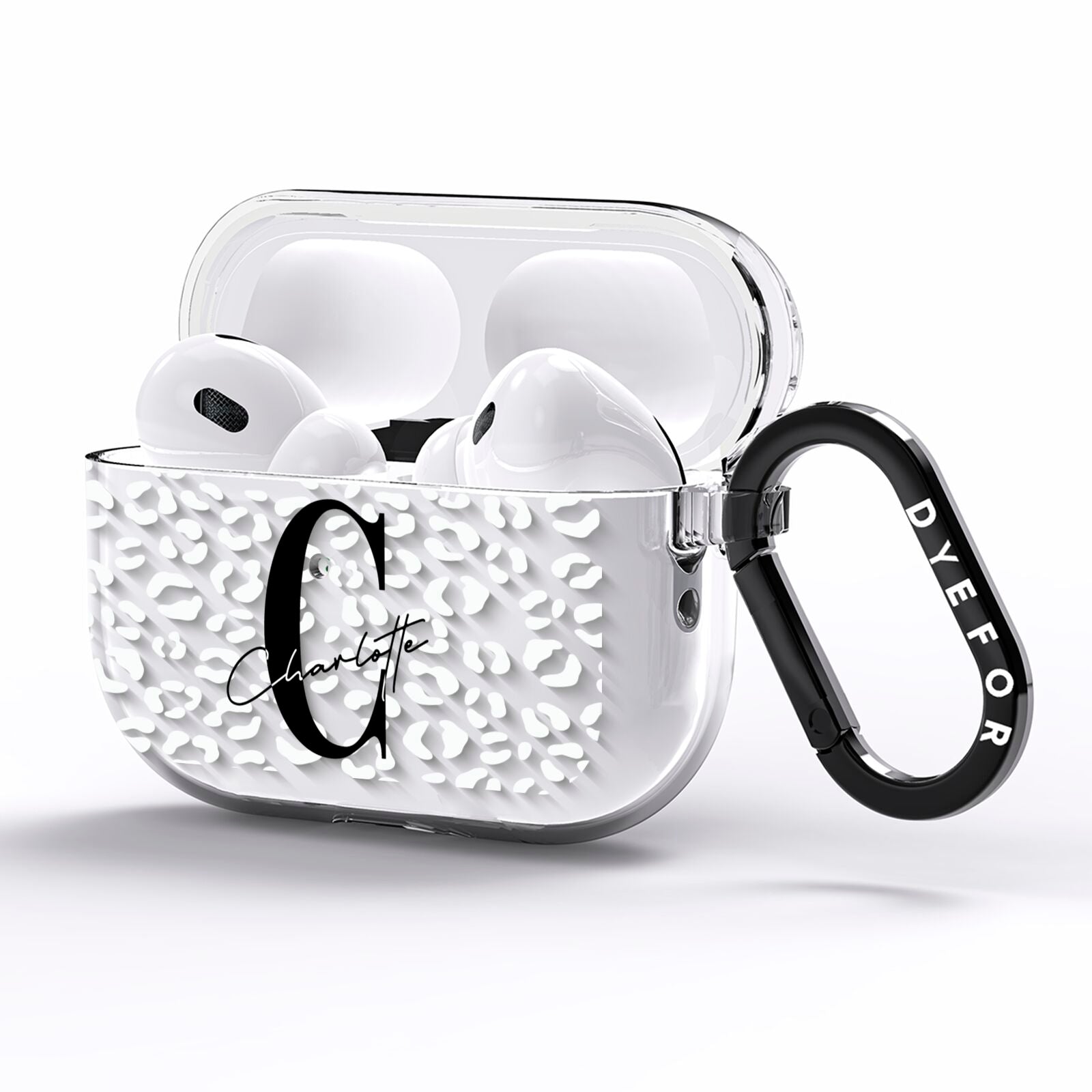 Personalised Leopard Print Clear AirPods Pro Clear Case Side Image