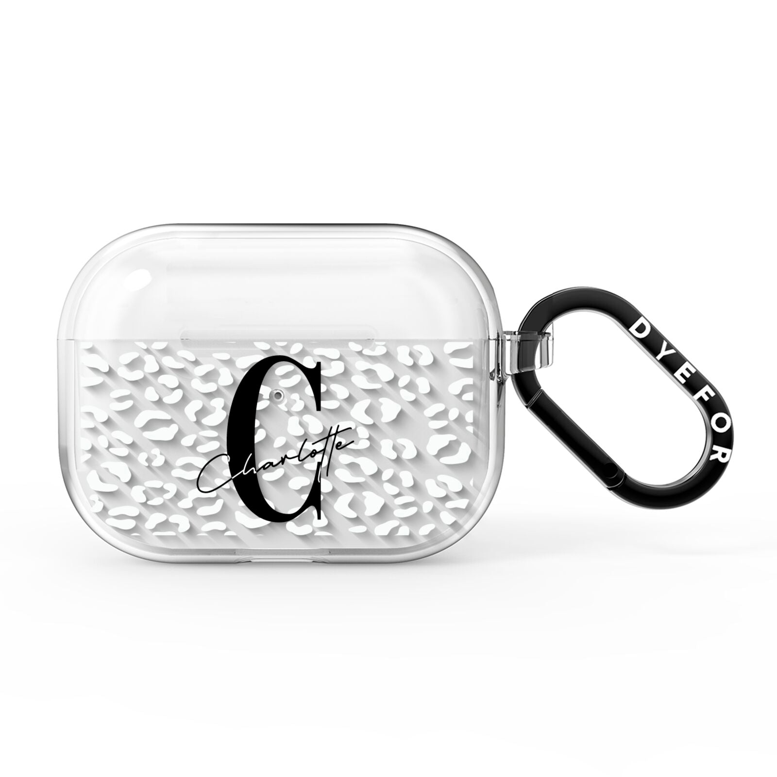 Personalised Leopard Print Clear AirPods Pro Clear Case