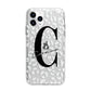 Personalised Leopard Print Clear Apple iPhone 11 Pro Max in Silver with Bumper Case