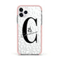 Personalised Leopard Print Clear Apple iPhone 11 Pro in Silver with Pink Impact Case
