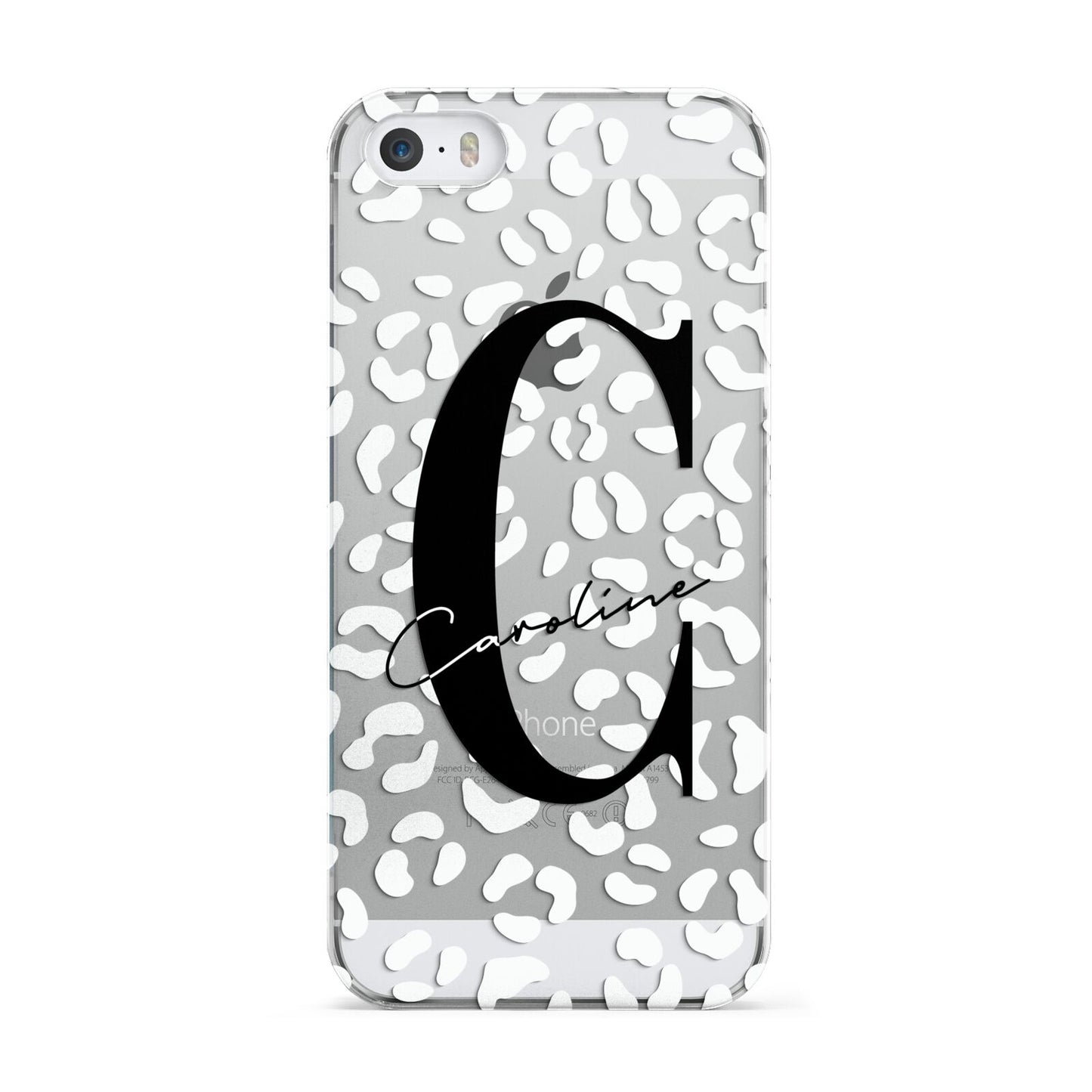Personalised Leopard Print Clear Apple iPhone 5 Case