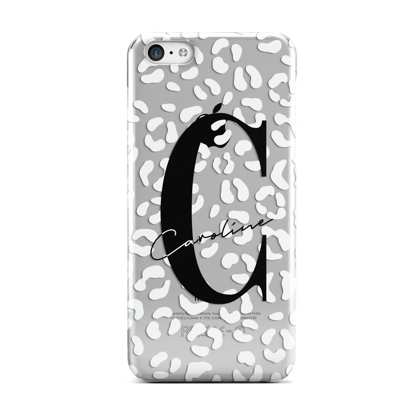 Personalised Leopard Print Clear Apple iPhone 5c Case