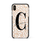 Personalised Leopard Print Clear Apple iPhone Xs Max Impact Case Black Edge on Gold Phone