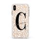 Personalised Leopard Print Clear Apple iPhone Xs Max Impact Case White Edge on Gold Phone