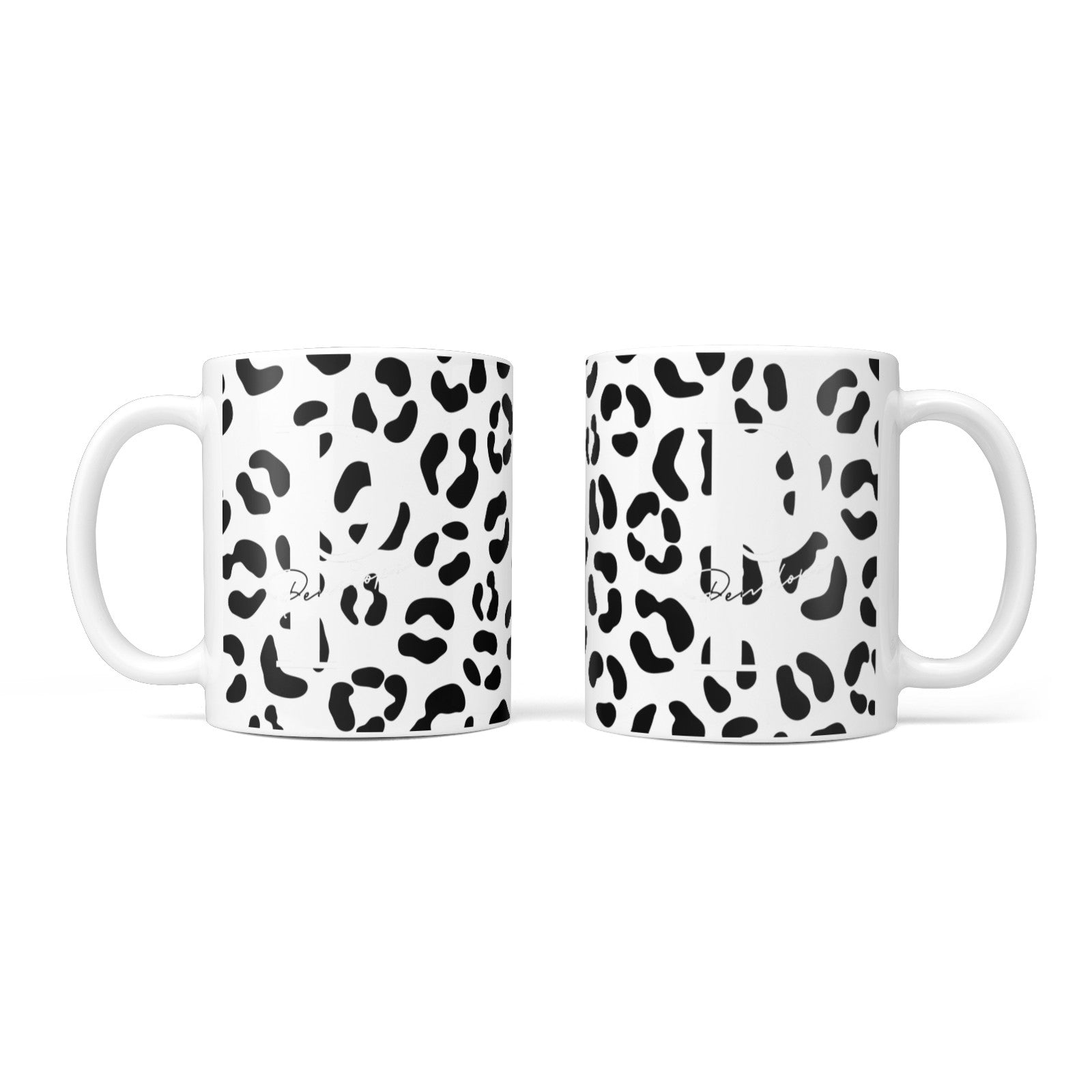 Personalised Leopard Print Clear Black 10oz Mug Alternative Image 3