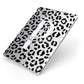 Personalised Leopard Print Clear Black Apple iPad Case on Silver iPad Side View