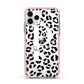 Personalised Leopard Print Clear Black Apple iPhone 11 Pro in Silver with Pink Impact Case