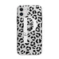 Personalised Leopard Print Clear Black Apple iPhone 11 in White with Bumper Case