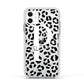 Personalised Leopard Print Clear Black Apple iPhone 11 in White with White Impact Case