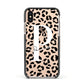 Personalised Leopard Print Clear Black Apple iPhone Xs Impact Case Black Edge on Gold Phone