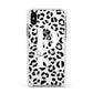 Personalised Leopard Print Clear Black Apple iPhone Xs Impact Case White Edge on Silver Phone