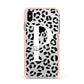 Personalised Leopard Print Clear Black Apple iPhone Xs Max Impact Case Pink Edge on Silver Phone