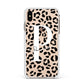 Personalised Leopard Print Clear Black Apple iPhone Xs Max Impact Case White Edge on Gold Phone