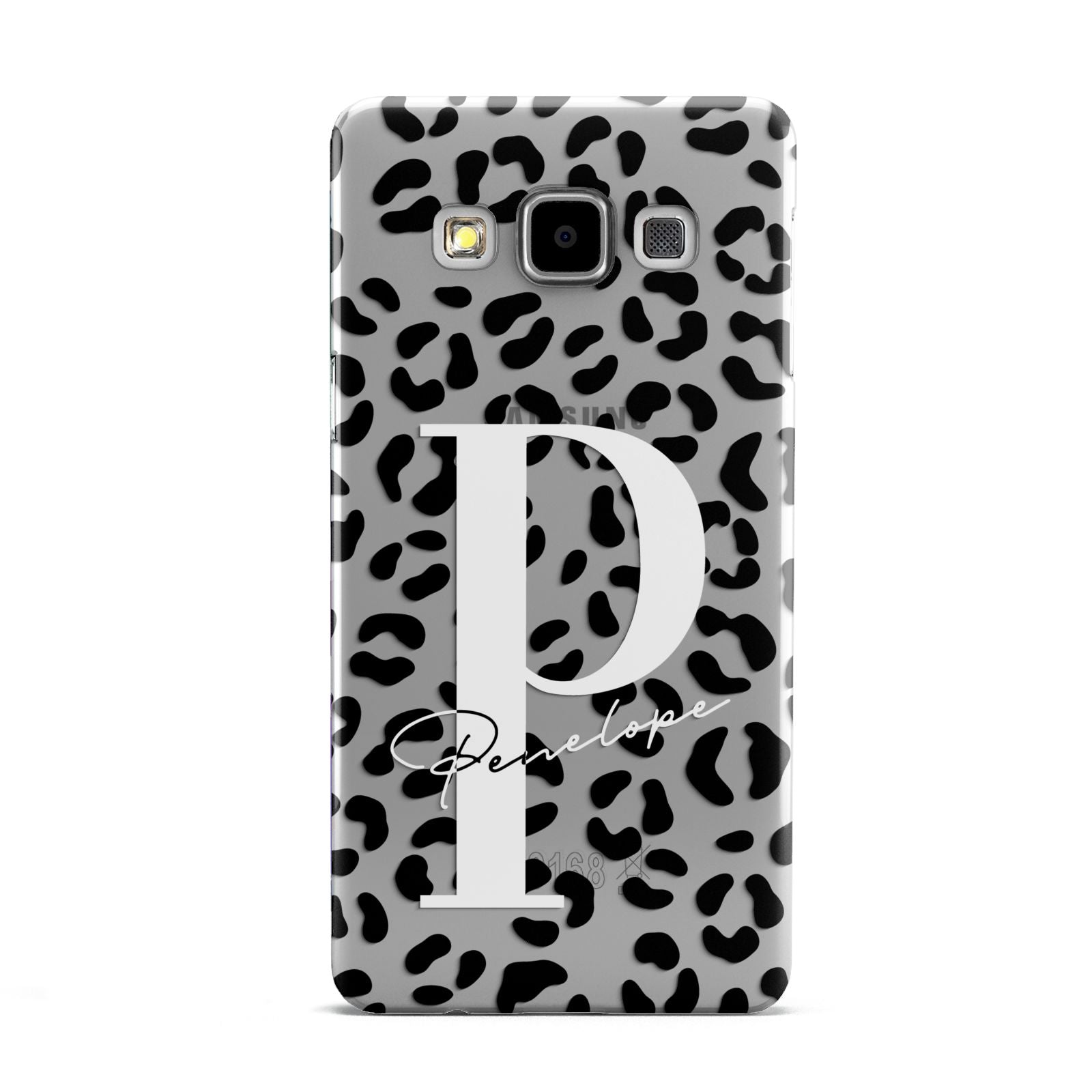 Personalised Leopard Print Clear Black Samsung Galaxy A5 Case