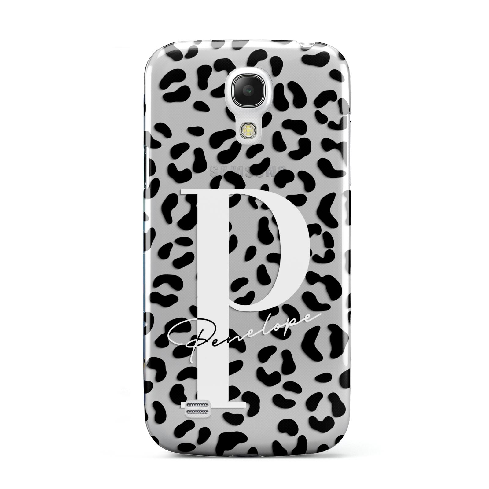Personalised Leopard Print Clear Black Samsung Galaxy S4 Mini Case