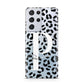Personalised Leopard Print Clear Black Samsung S21 Ultra Case