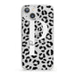 Personalised Leopard Print Clear Black iPhone 13 Clear Bumper Case