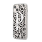 Personalised Leopard Print Clear Black iPhone 14 Plus Clear Tough Case Starlight Angled Image