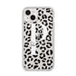 Personalised Leopard Print Clear Black iPhone 14 Plus Clear Tough Case Starlight