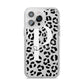 Personalised Leopard Print Clear Black iPhone 14 Pro Max Clear Tough Case Silver