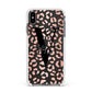 Personalised Leopard Print Clear Copper Apple iPhone Xs Max Impact Case White Edge on Black Phone
