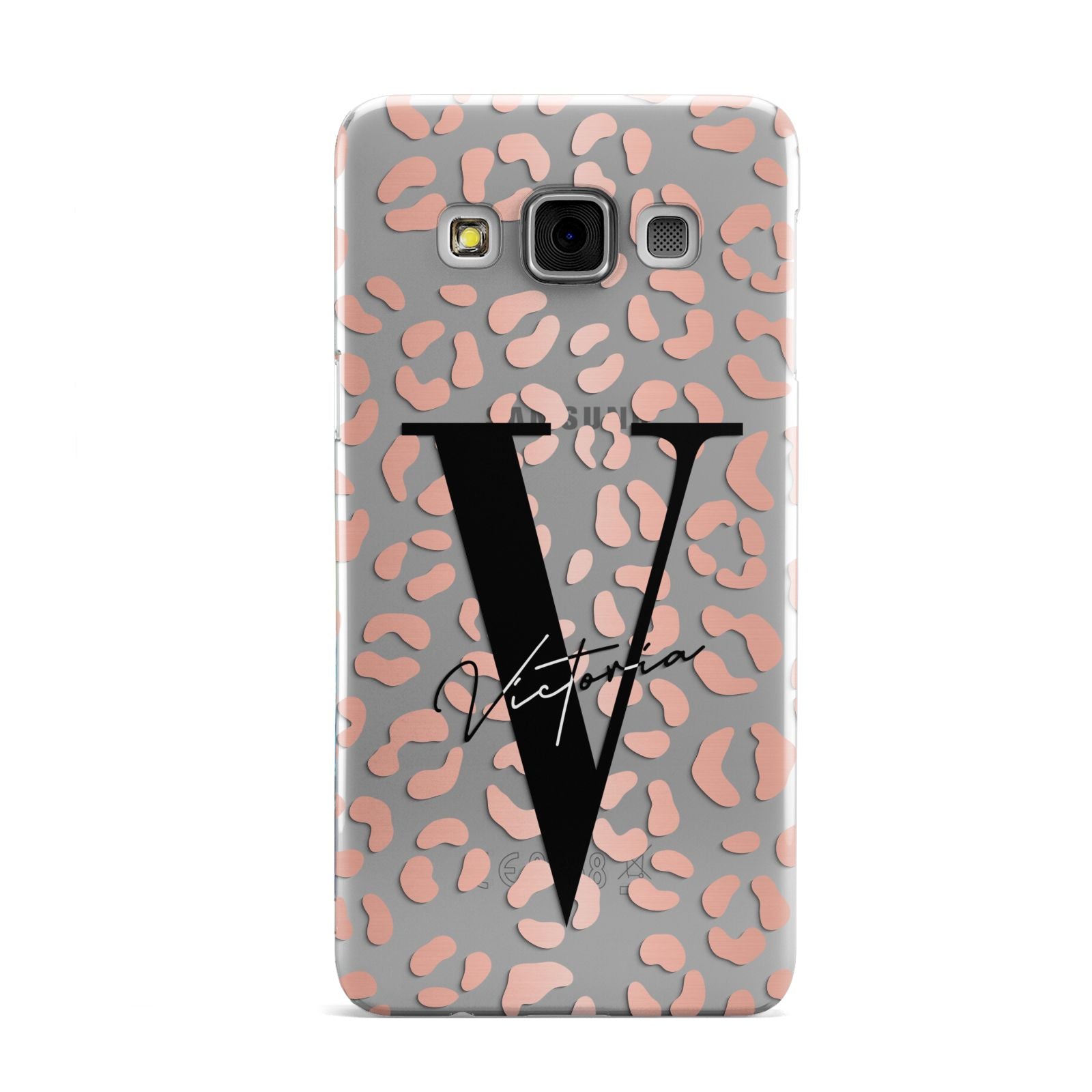 Personalised Leopard Print Clear Copper Samsung Galaxy A3 Case