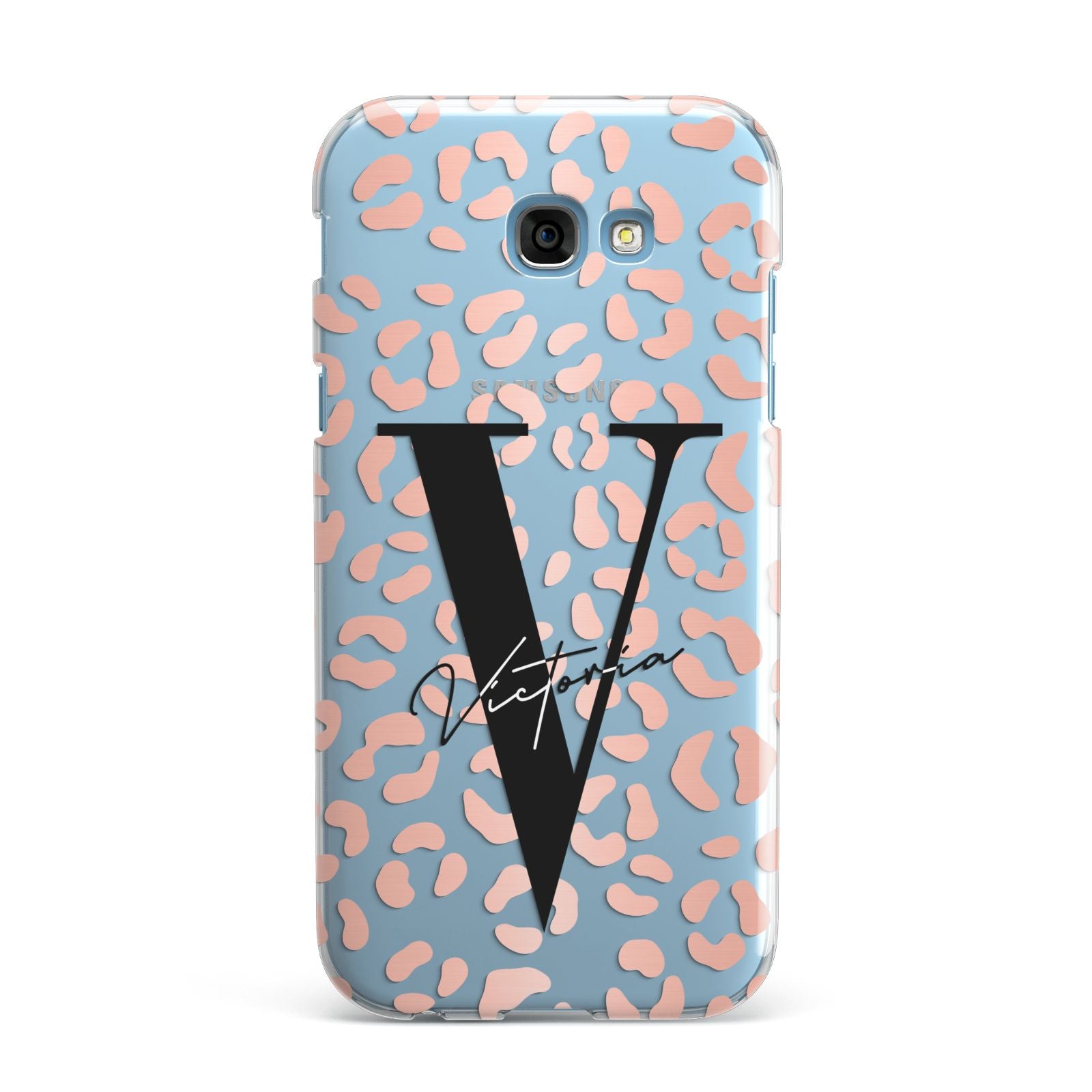 Personalised Leopard Print Clear Copper Samsung Galaxy A7 2017 Case