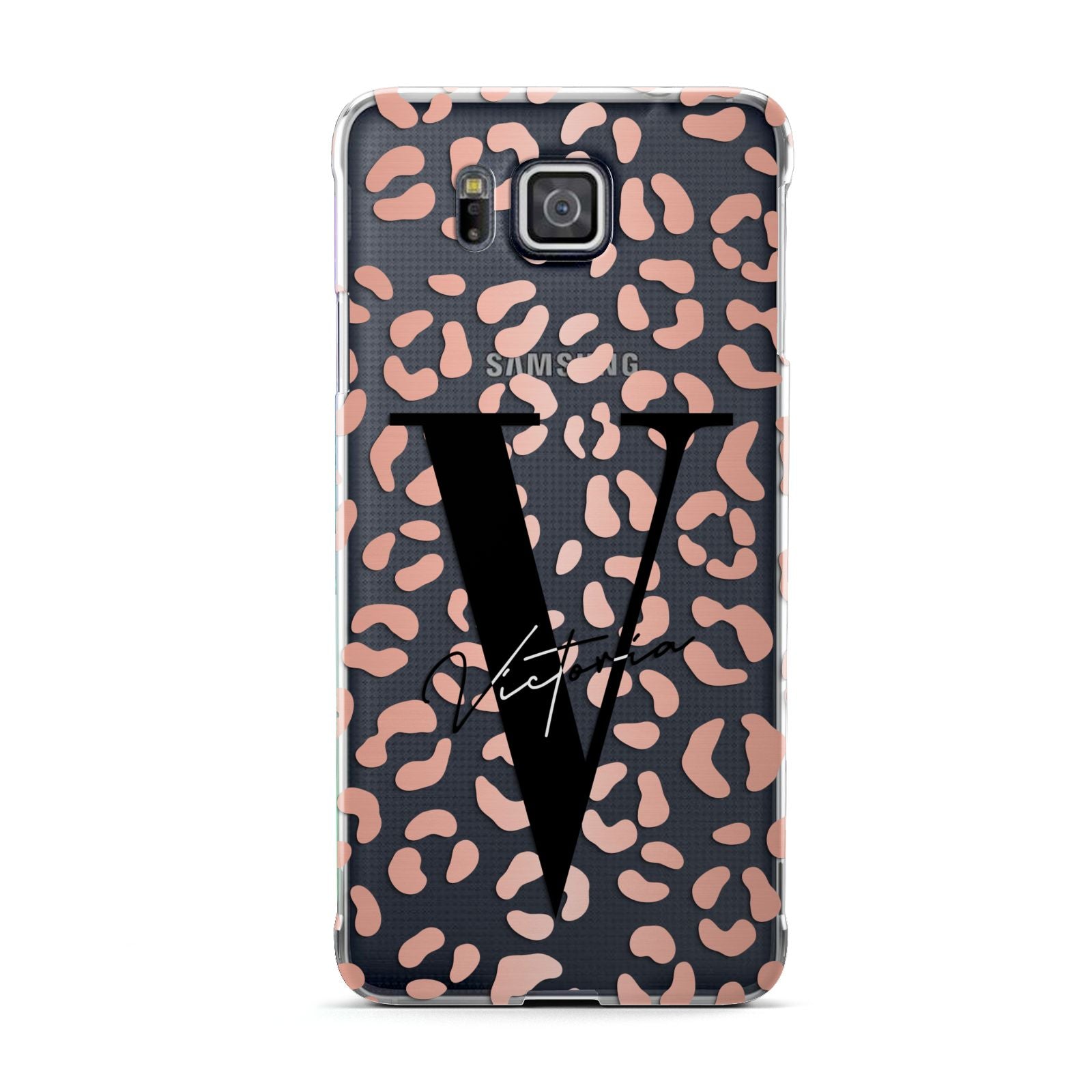 Personalised Leopard Print Clear Copper Samsung Galaxy Alpha Case