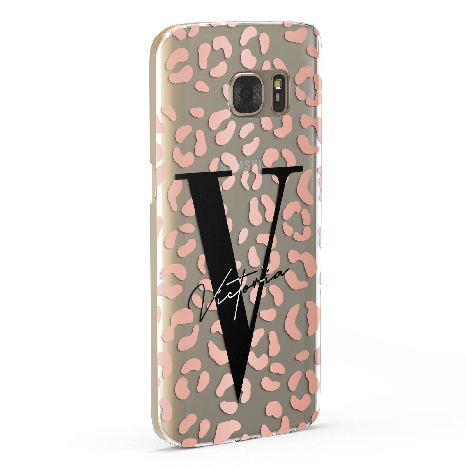 Personalised Leopard Print Clear Copper Samsung Galaxy Case Fourty Five Degrees