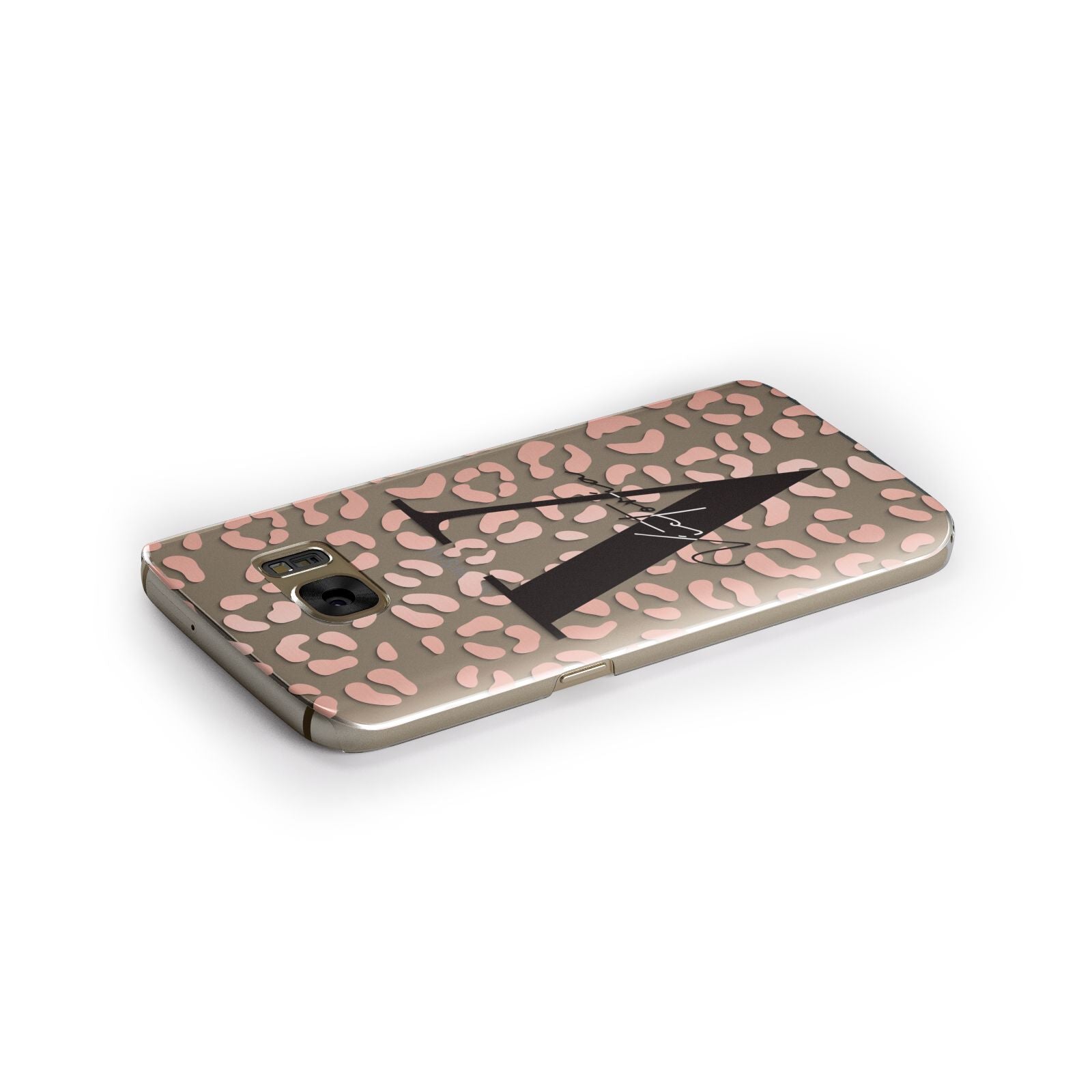 Personalised Leopard Print Clear Copper Samsung Galaxy Case Side Close Up