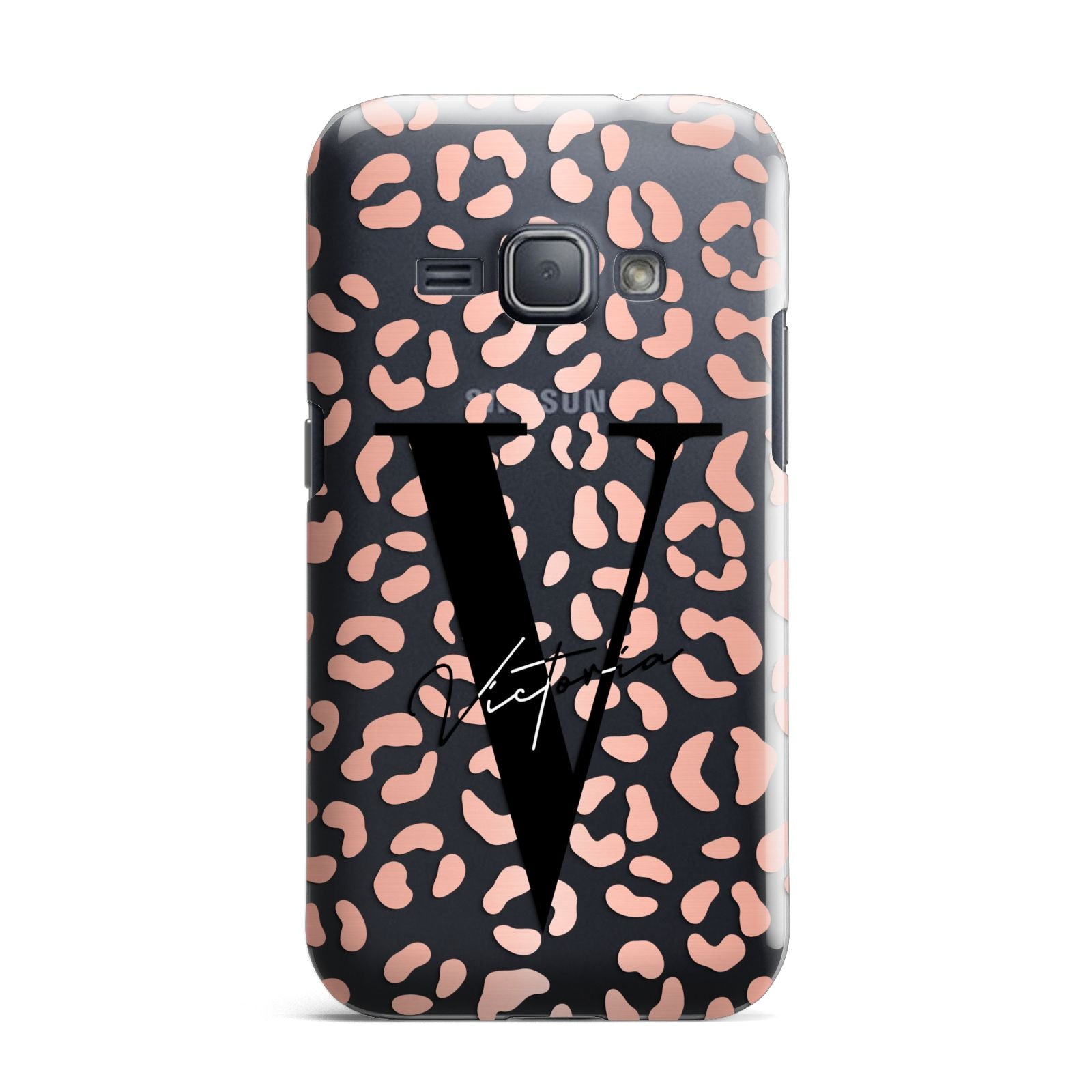 Personalised Leopard Print Clear Copper Samsung Galaxy J1 2016 Case