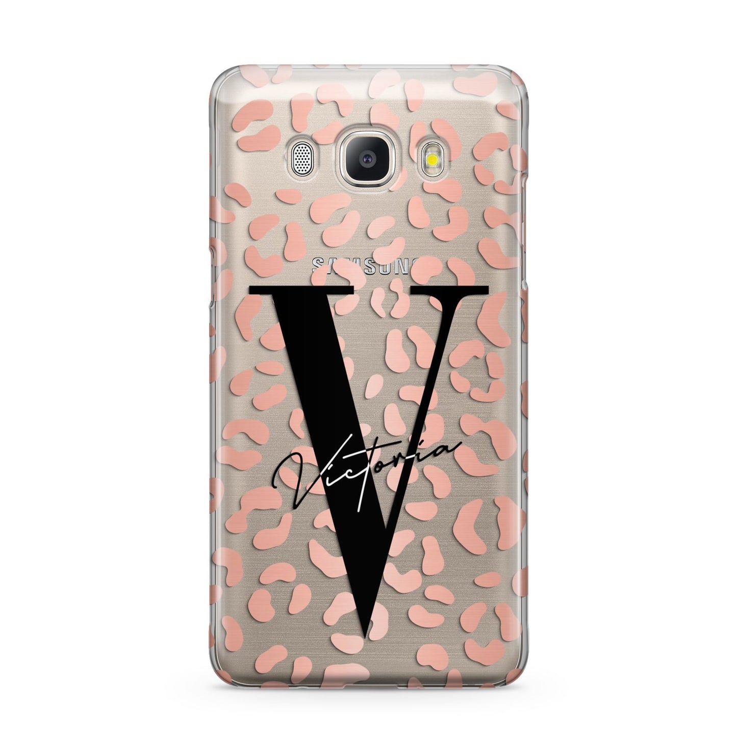 Personalised Leopard Print Clear Copper Samsung Galaxy J5 2016 Case