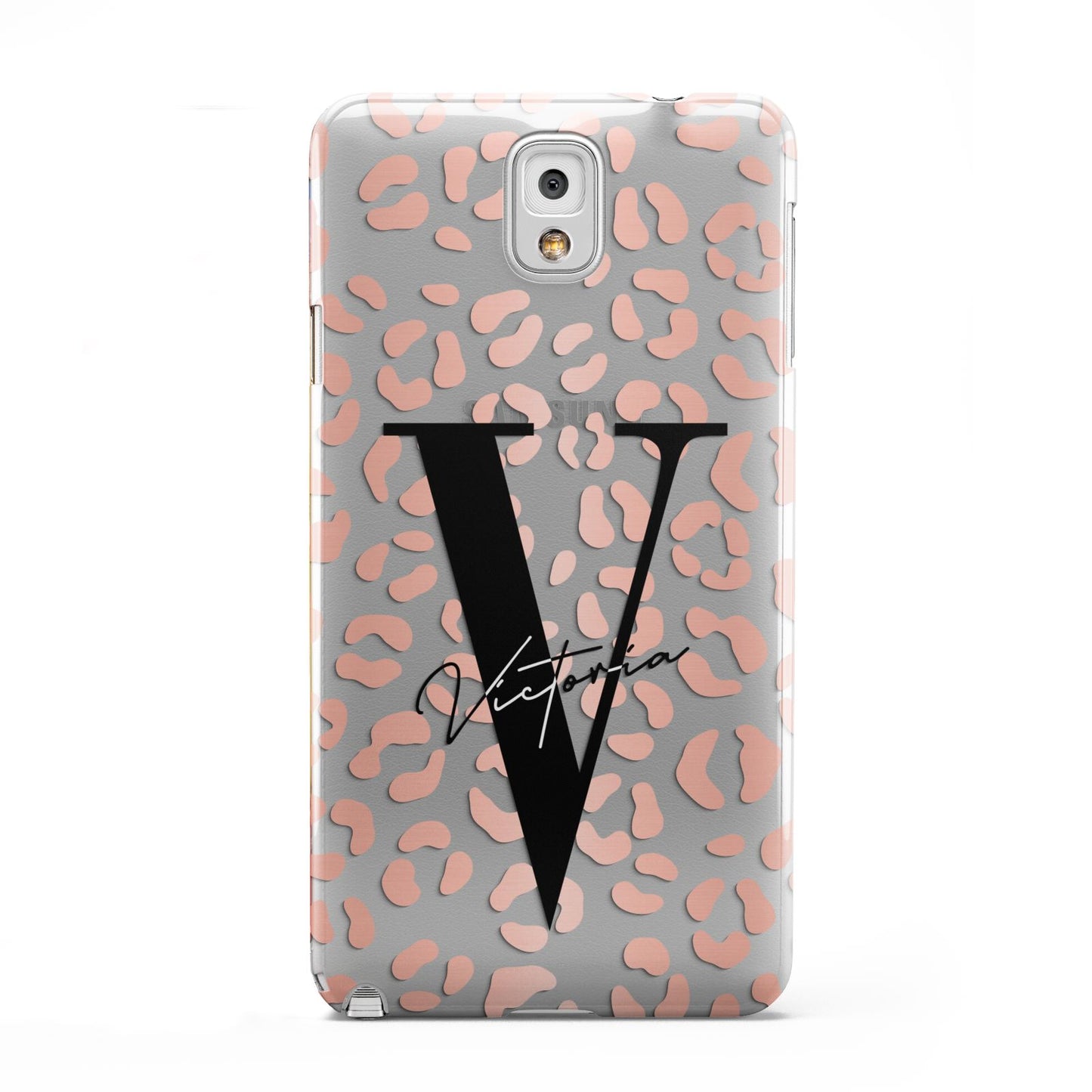 Personalised Leopard Print Clear Copper Samsung Galaxy Note 3 Case